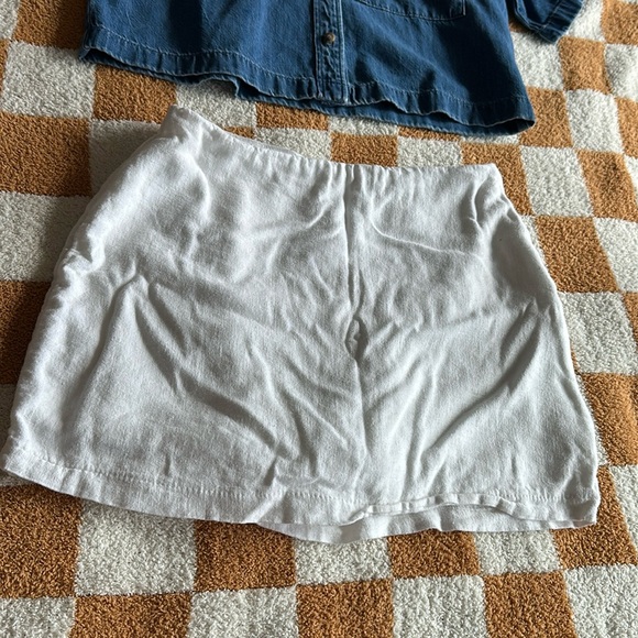 Abercrombie White Linen Blend Wrap Mini Skort - Picture 1 of 1